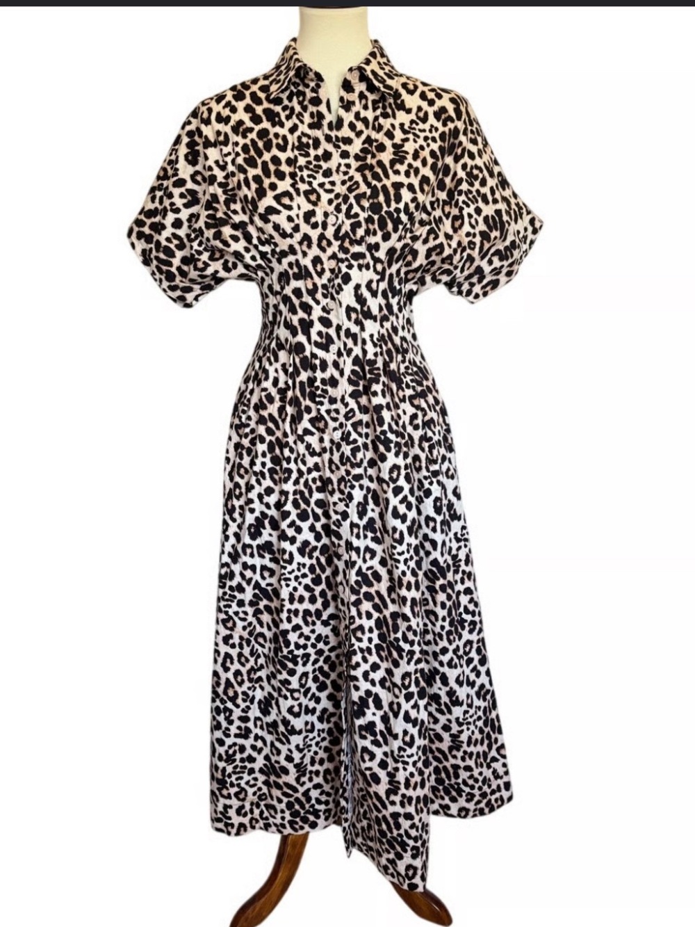 Anthropologie The Tobie Midi Shirt Dress by Exquise Leopard Print SP